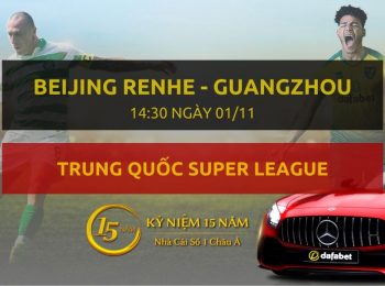 Beijing Renhe – Guangzhou R&f (14h30 ngày 01/11)