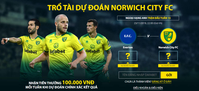 dafabet du doan 100k norwich city